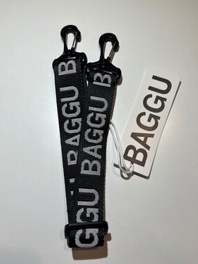 NWT BAGGU Japan Exclusive Shoulder Strap - Black w/White Logo